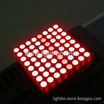 0.7" 1.9mm 8 X 8 Ultra Red Dot Matrix Led Display,20.2 X 20.2x5.9mm 